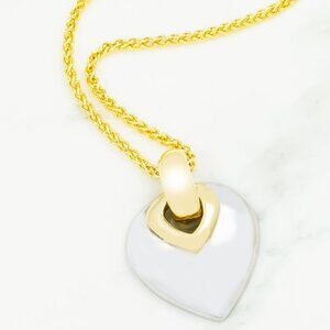18k Yellow Gold Heart Necklace 20''